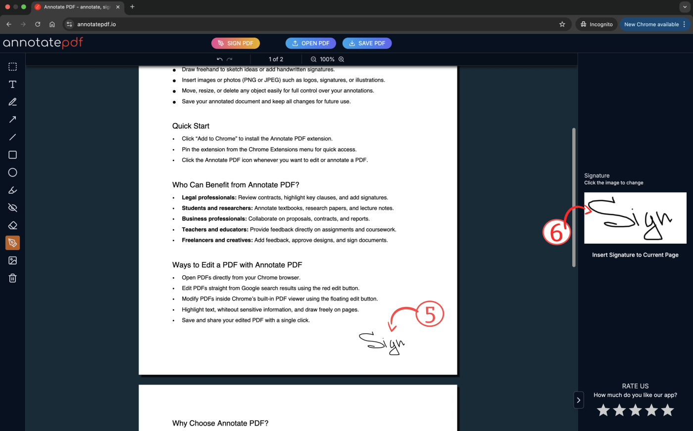 Edit signature in annotate pdf