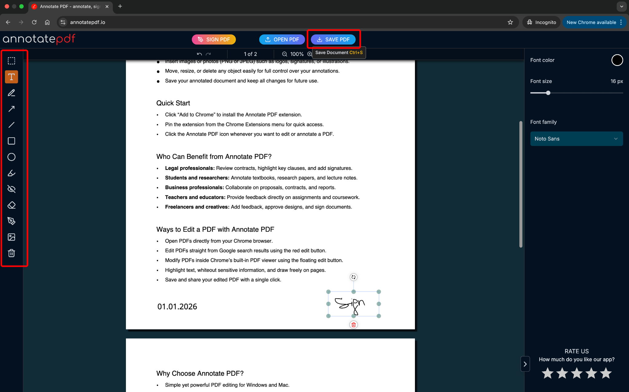 Features Annotate PDF