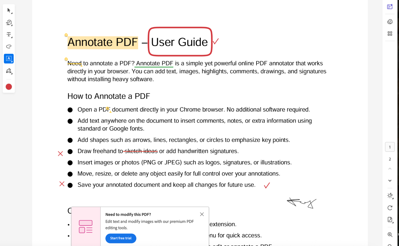 Annotate PDF vs Adobe Acrobat