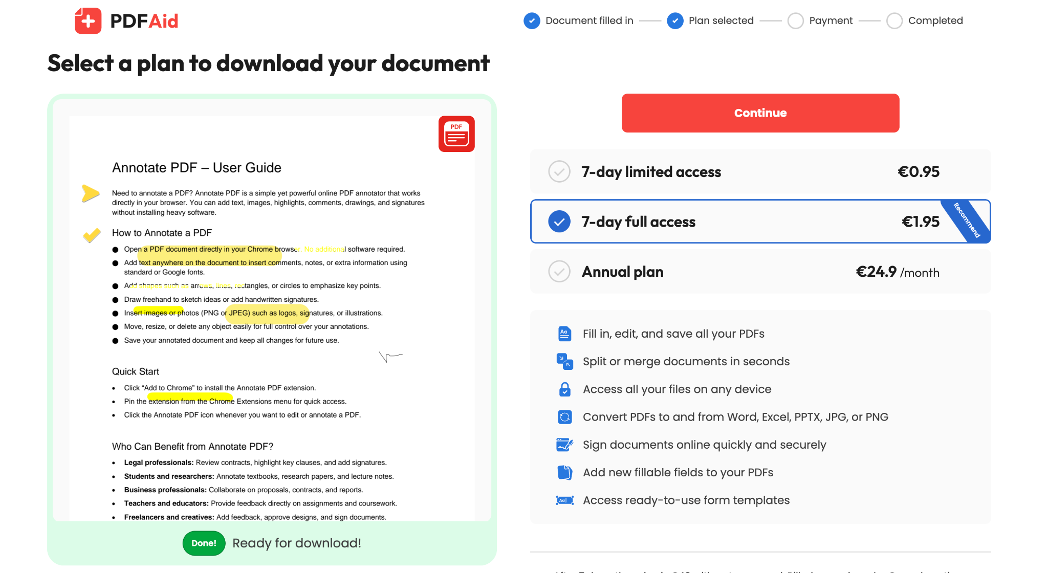 Comparison of annotators